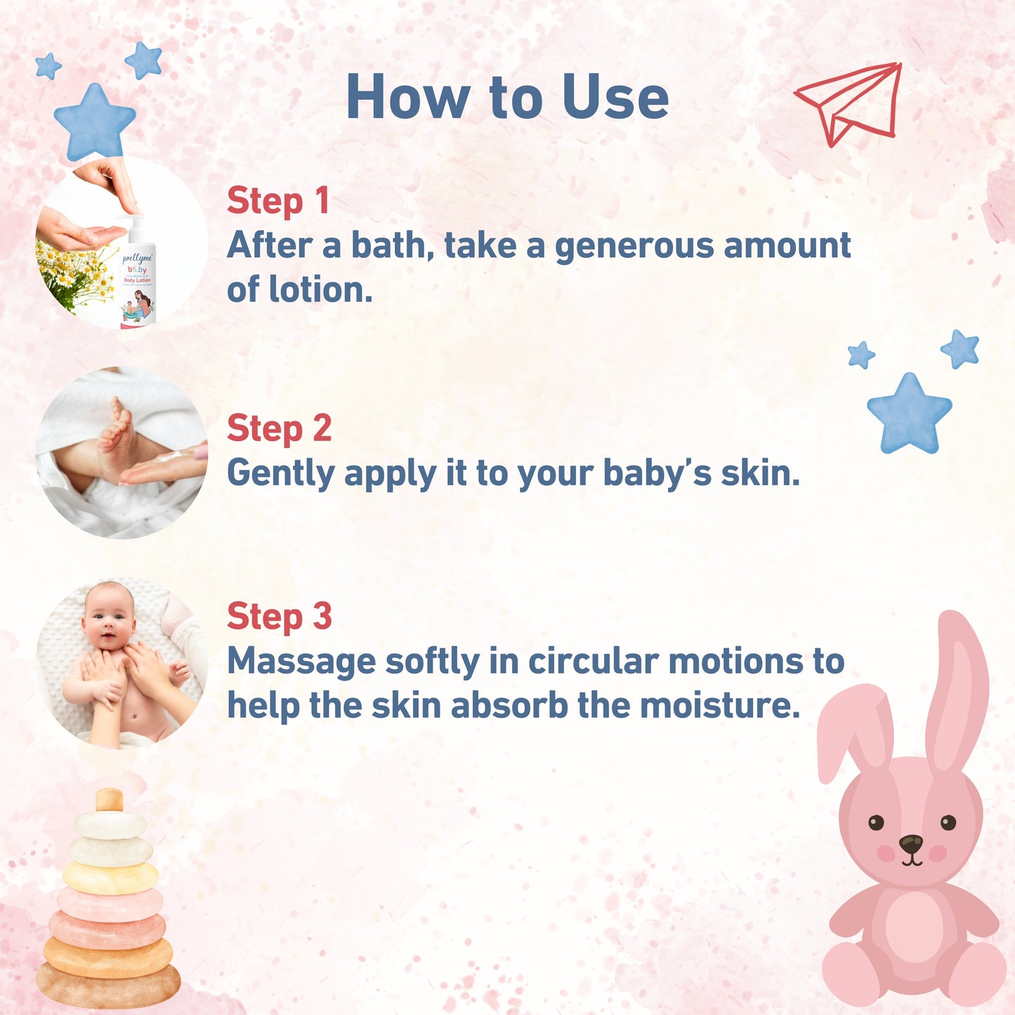 Natural baby body lotion, gentle and moisturizing formula for soft, sensitive skin, enriched with organic ingredients for all-day hydration and protection.