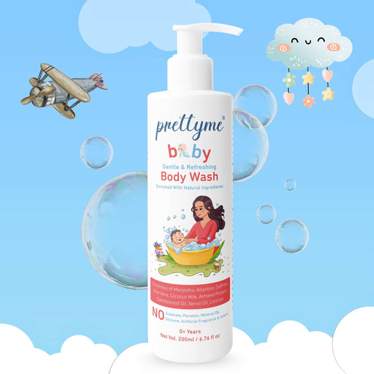 Prettyme Baby Body Wash - Gentle & Refreshing Head to Toe Cleanser for Newborns & Kids