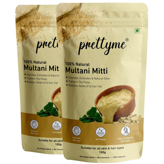 Prettyme Natural Multani Mitti Powder Face Pack For Skin & Hair Care