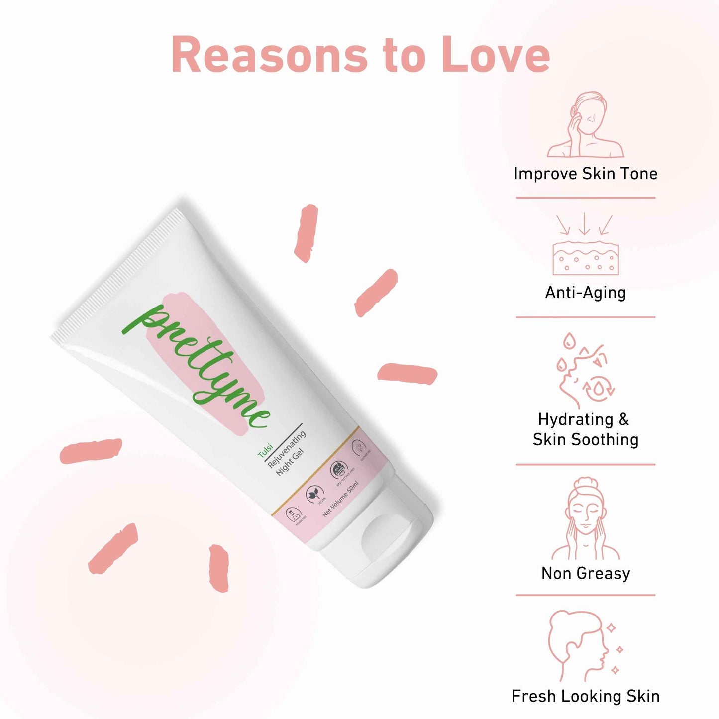 Prettyme Tulsi Rejuvenating Night Cream For Glowing Skin & Radiance