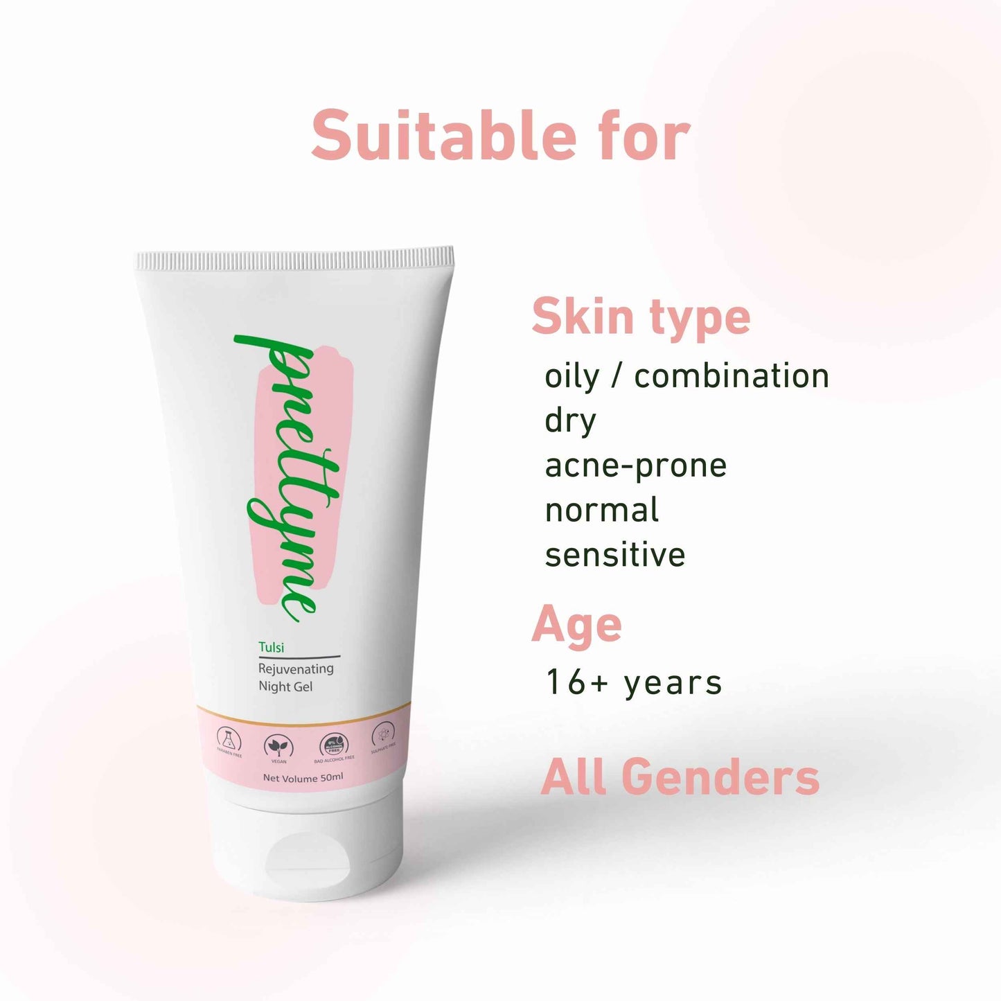 Prettyme Tulsi Rejuvenating Night Cream For Glowing Skin & Radiance
