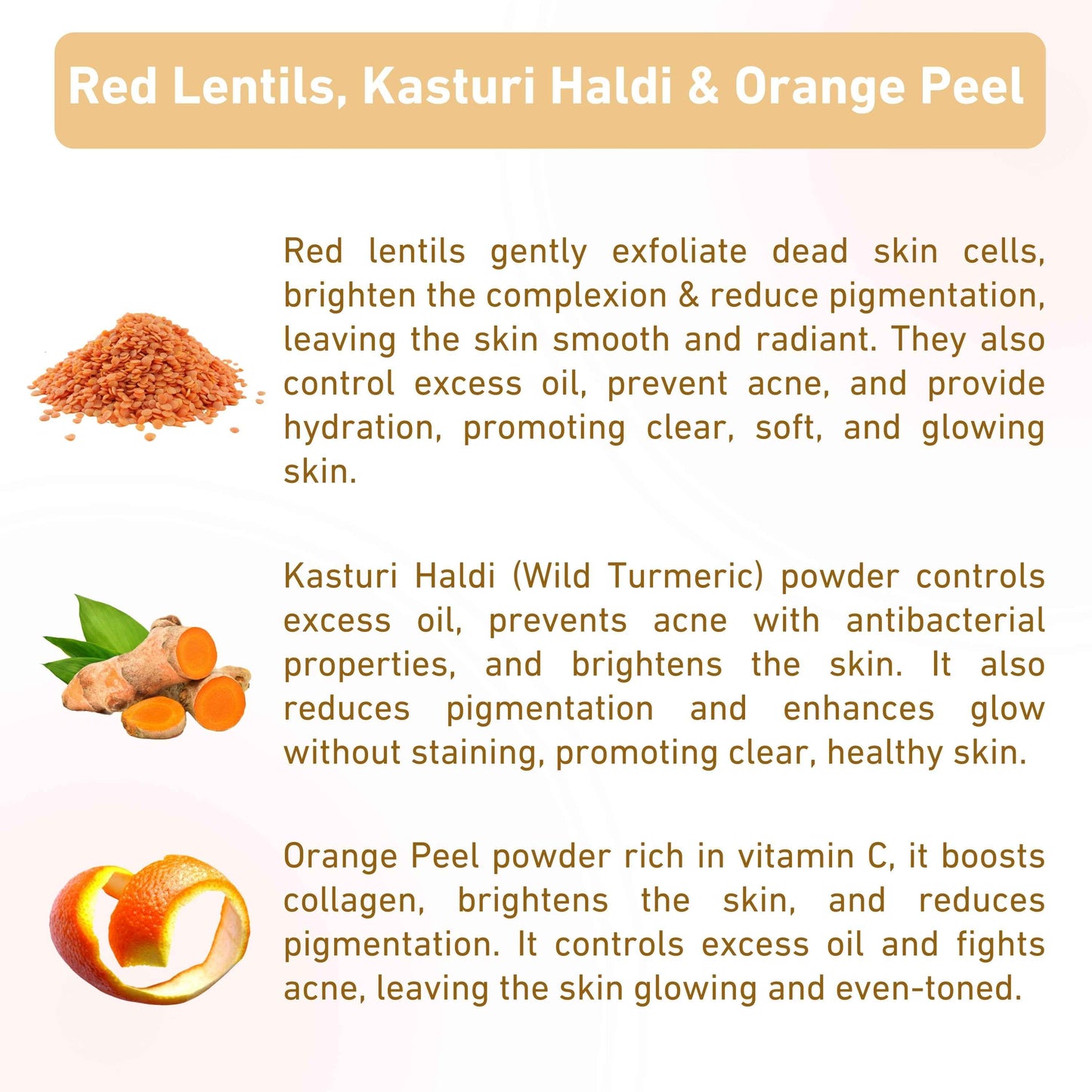 Prettyme Red Lentils, Kasturi Haldi & Orange Peel Powder Face Wash For Glowing Skin