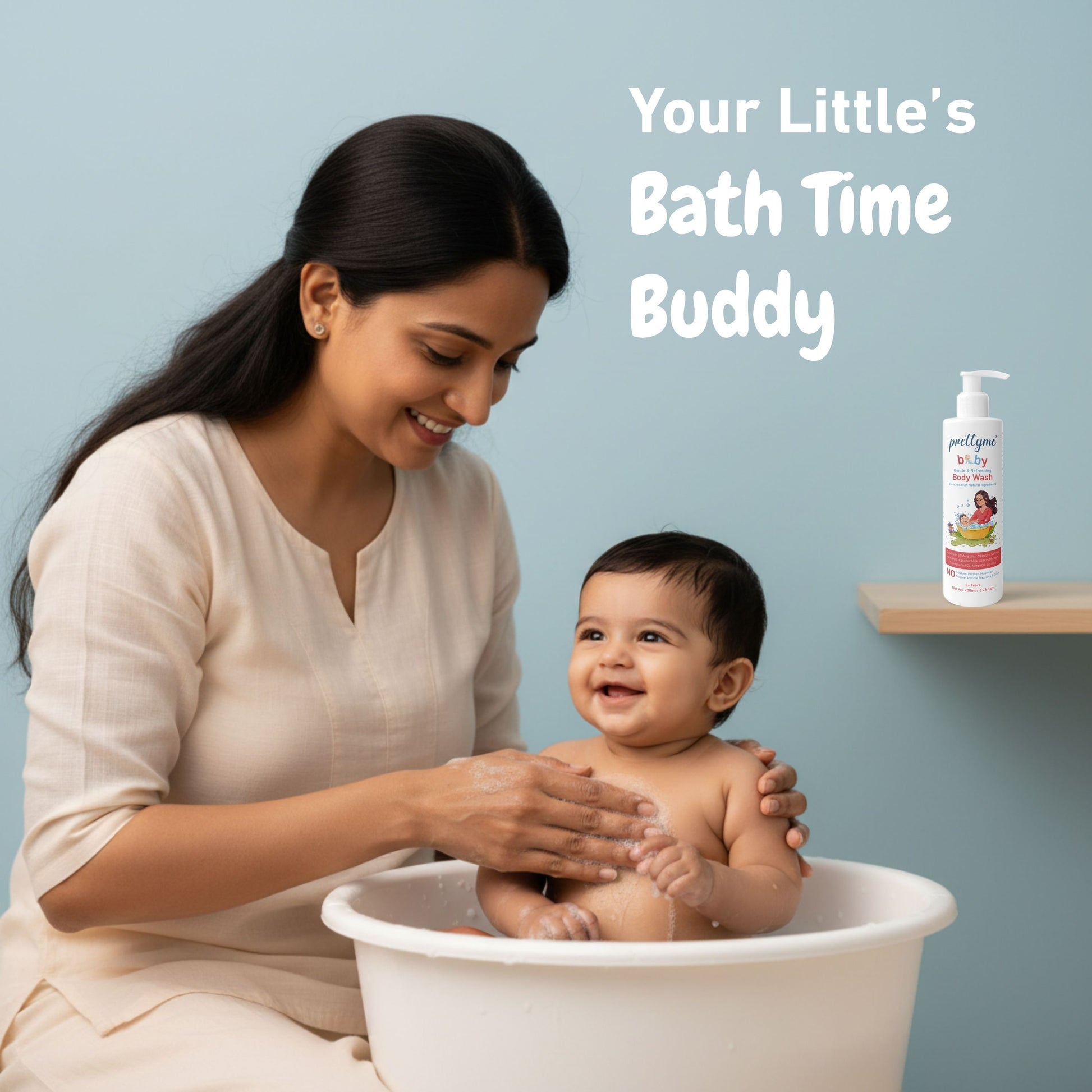Prettyme Baby Body Wash - Gentle & Refreshing Head to Toe Cleanser for Newborns & Kids