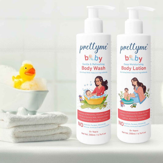 Baby Skin and Hair Care Combo Kit: Body Wash and Daily Lotion For Newborns and Kids