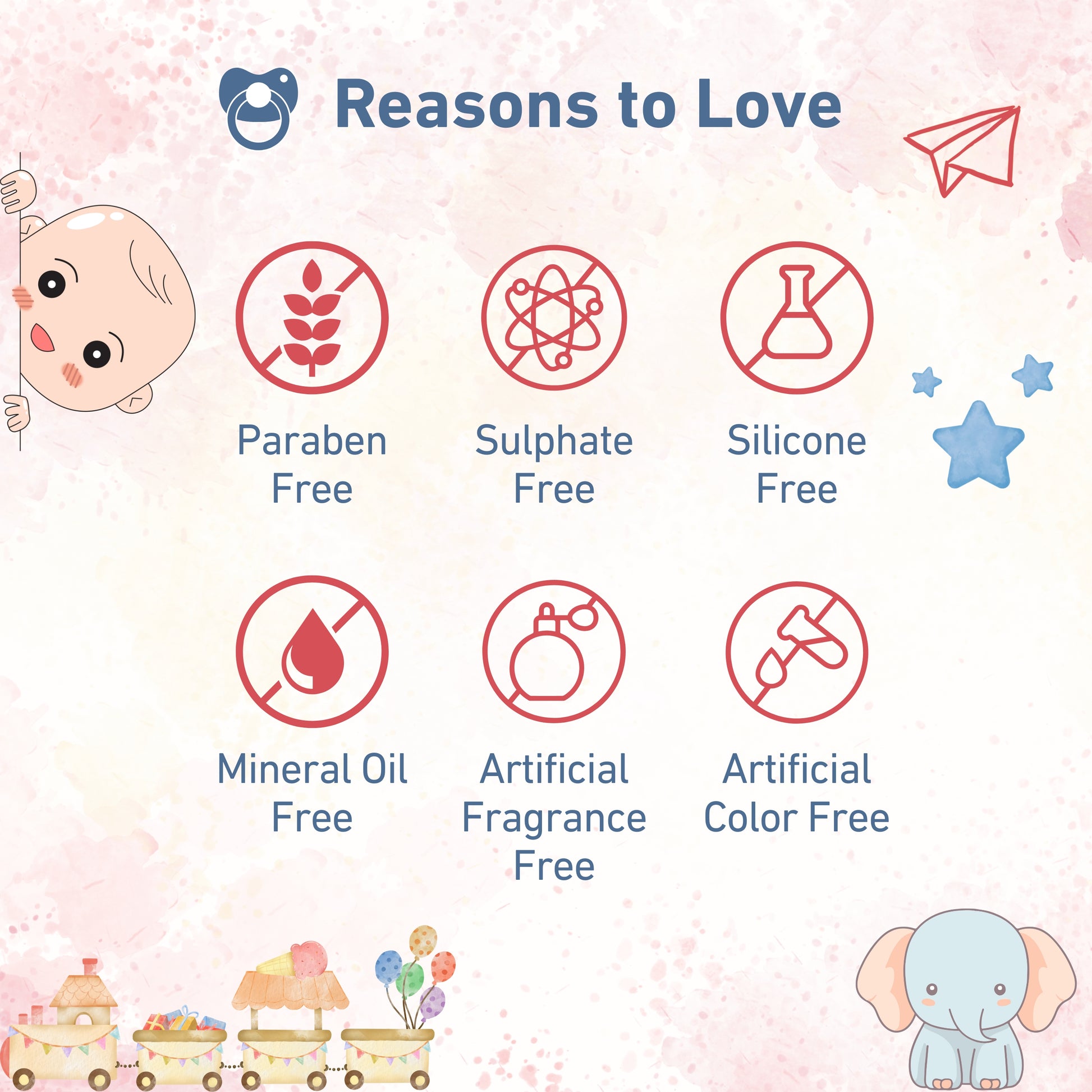 Natural baby products for gentle care, including body wash, lotion, and massage oil, made with organic, chemical-free ingredients for sensitive baby skin.