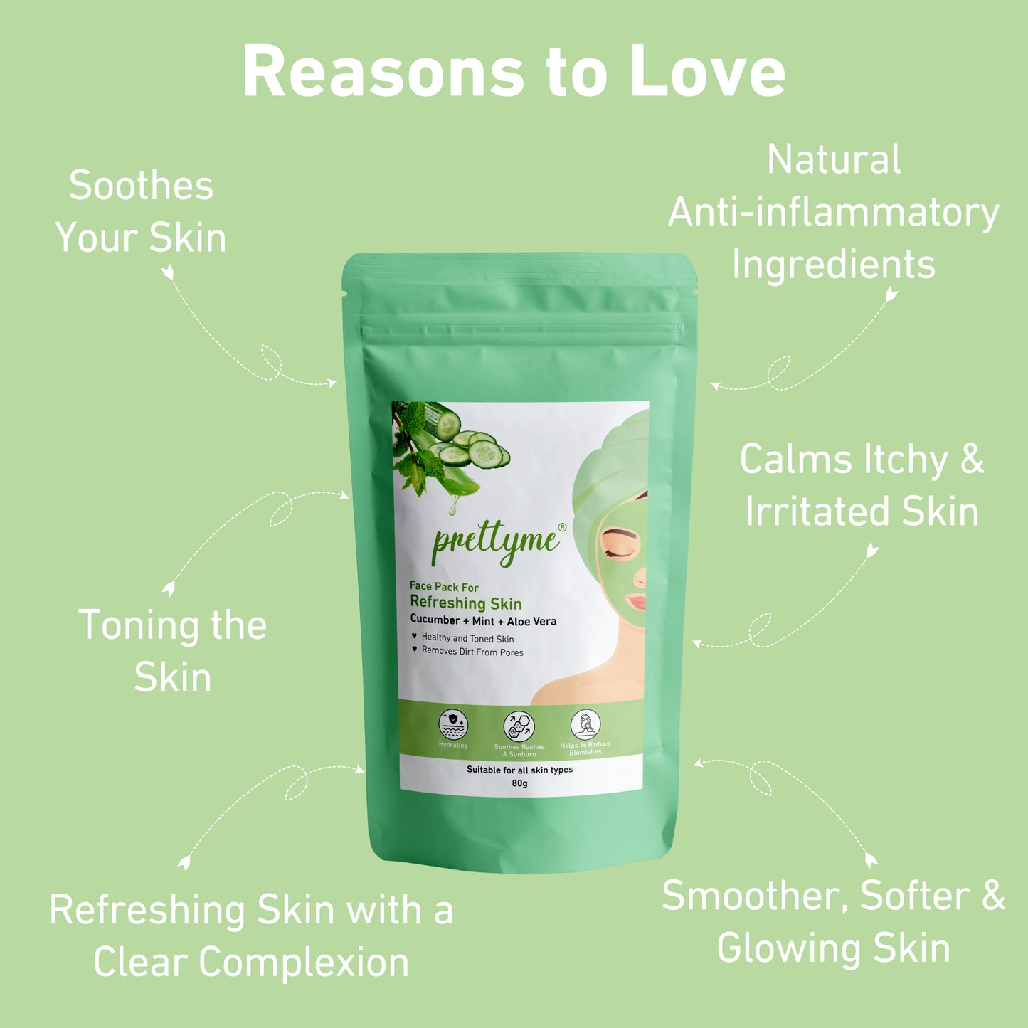 Natural skin refresh face pack powder, deeply cleanses, hydrates, and revitalizes skin for a fresh, glowing complexion with organic ingredients
