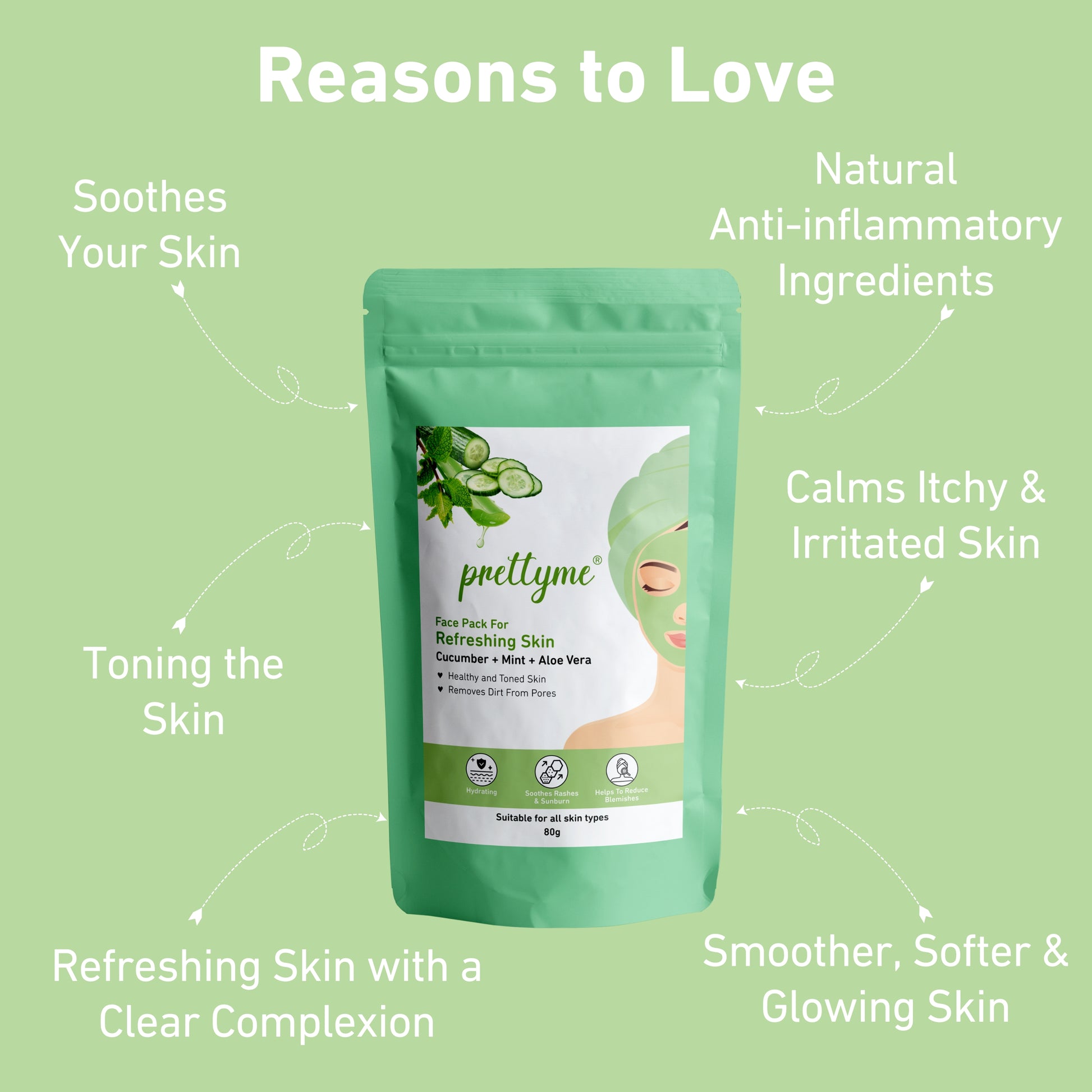 Natural skin refresh face pack powder, deeply cleanses, hydrates, and revitalizes skin for a fresh, glowing complexion with organic ingredients